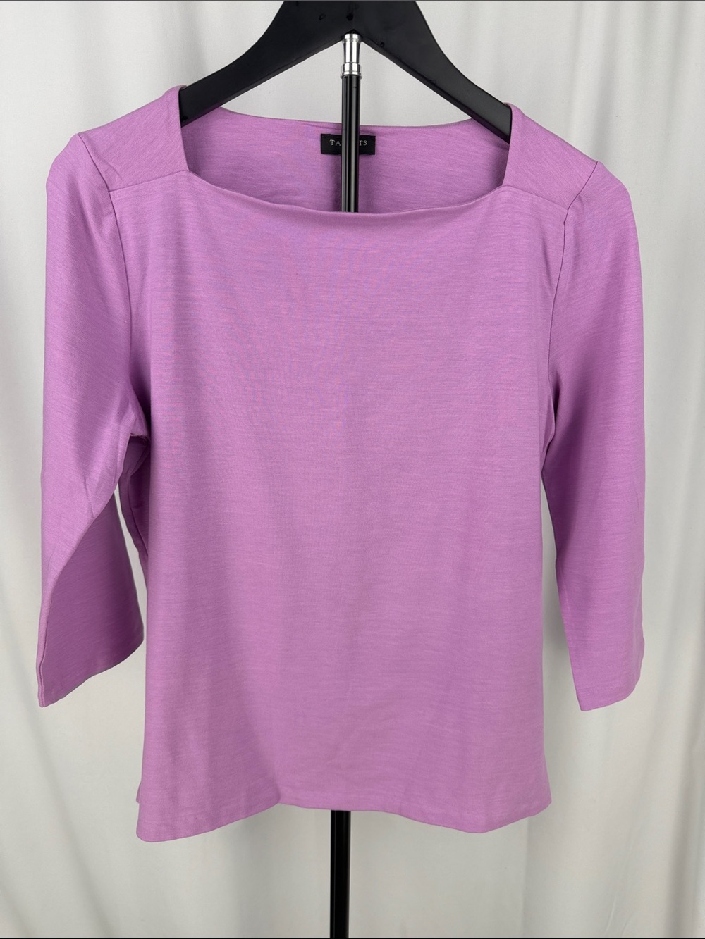 Talbots Lavender Boatneck Three-Quarter Sleeve Top